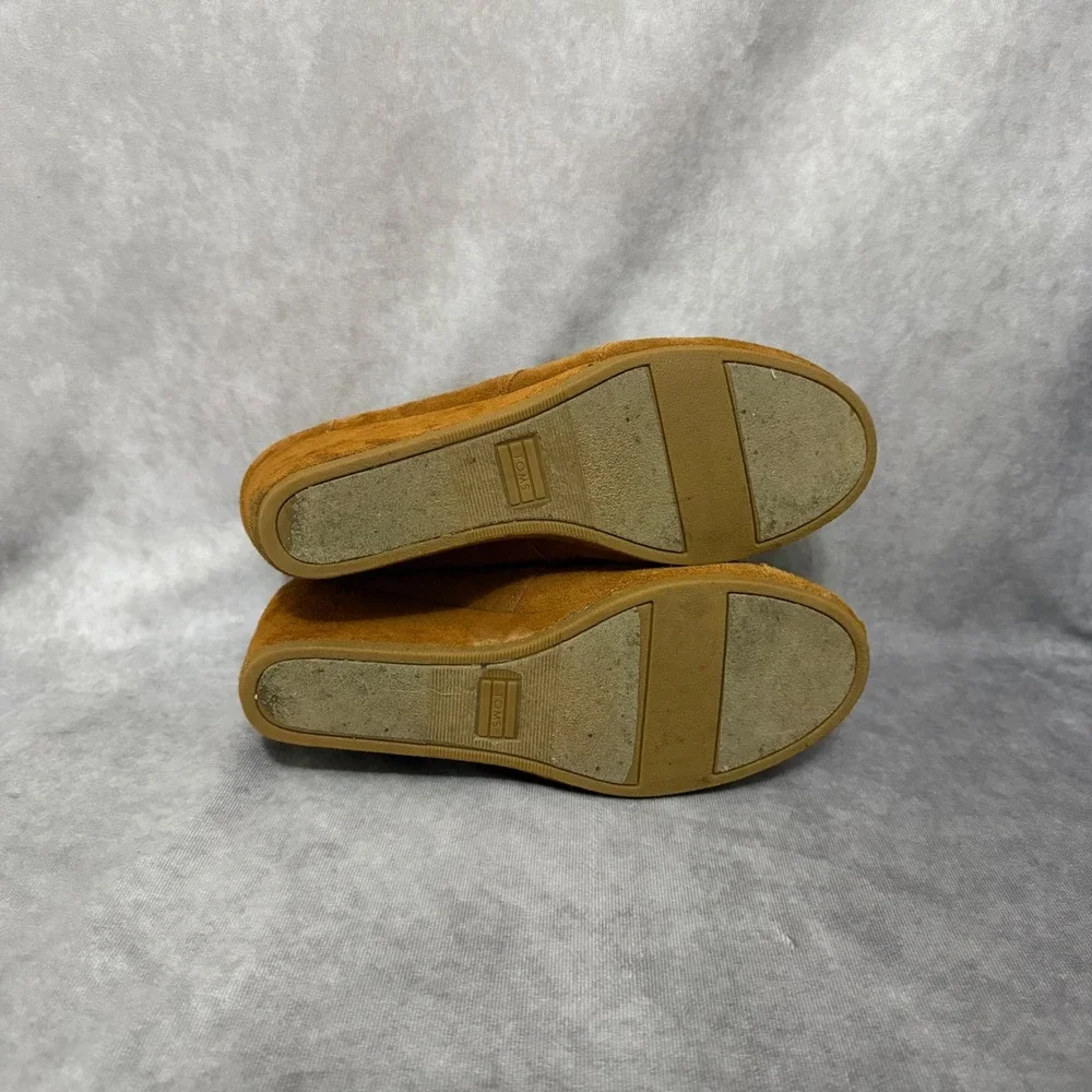 TOMS Desert Wedge Booties Womens Size 10 Brown‎ Suede Lace Up Chukka Ankle Boots